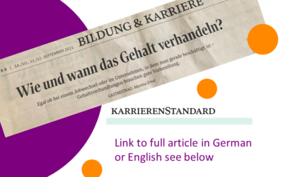 Reden ist silber, Schweigen ist Gold – der beste Zeitpunkt für die Gehaltsverhandlung – Der Standard 11.09.2021